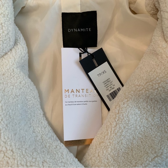 Dynamite Teddy Sherpa Coat Jacket Size XS - Picture 7 of 8